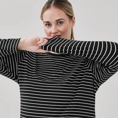 Women+ Active Striped Long Sleeve Top