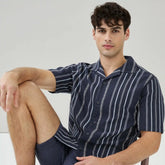 Men's Striped Button-Up Shirt