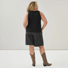 Women+ Embroidered Ribbed Tank