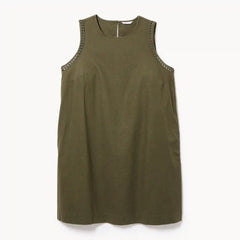 Women+ Linen Cotton Midi Shift Dress
