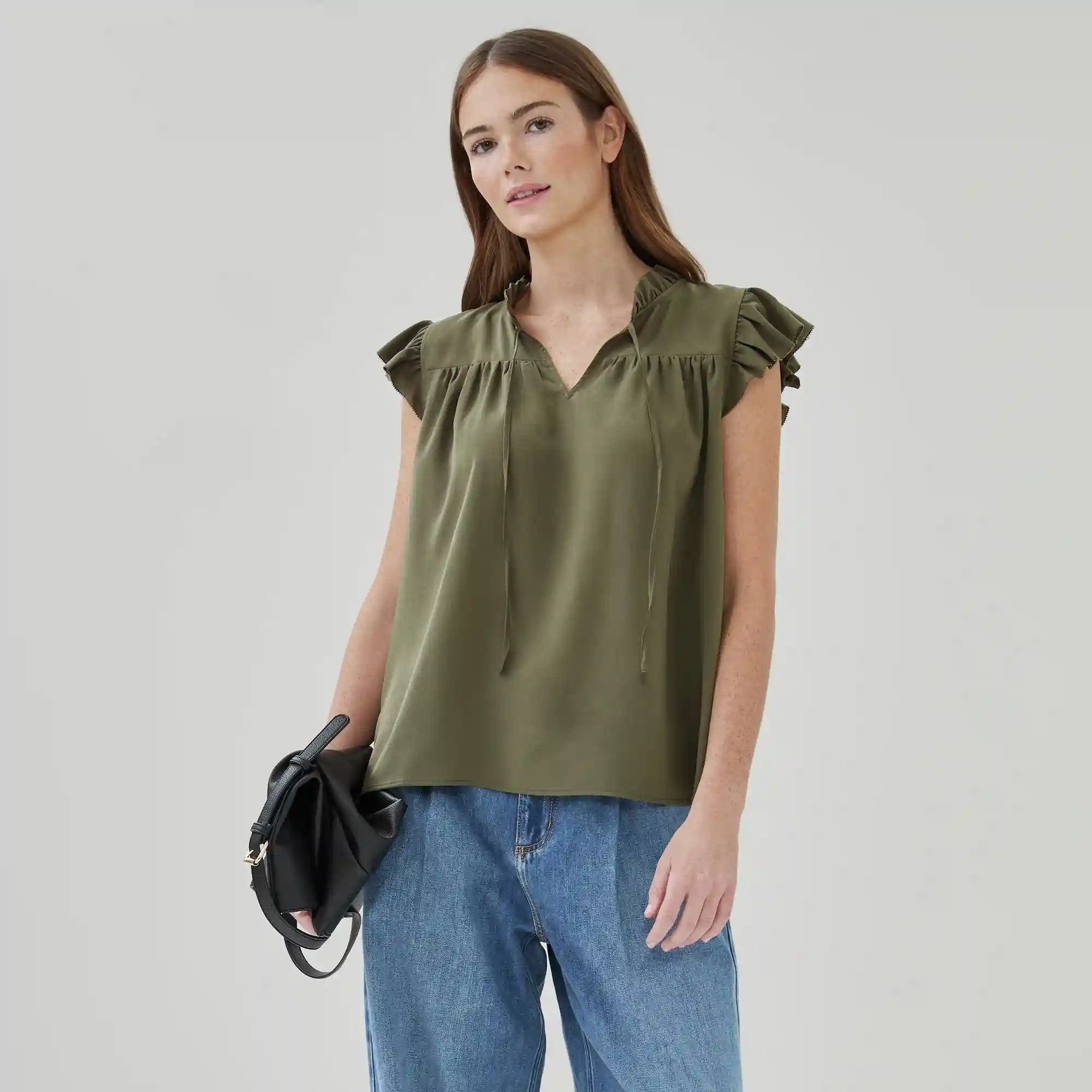 Ruffled Shell Top