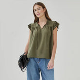 Ruffled Shell Top