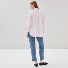 Oversized Striped Button-Up Shirt