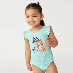 Toddler Girls' Bluey Ruffled Swimsuit
