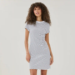 Striped Ruched T-Shirt Dress