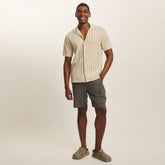 Men's Jacquard Striped Button-Up Shirt