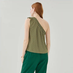 Printed One-Shoulder Tank