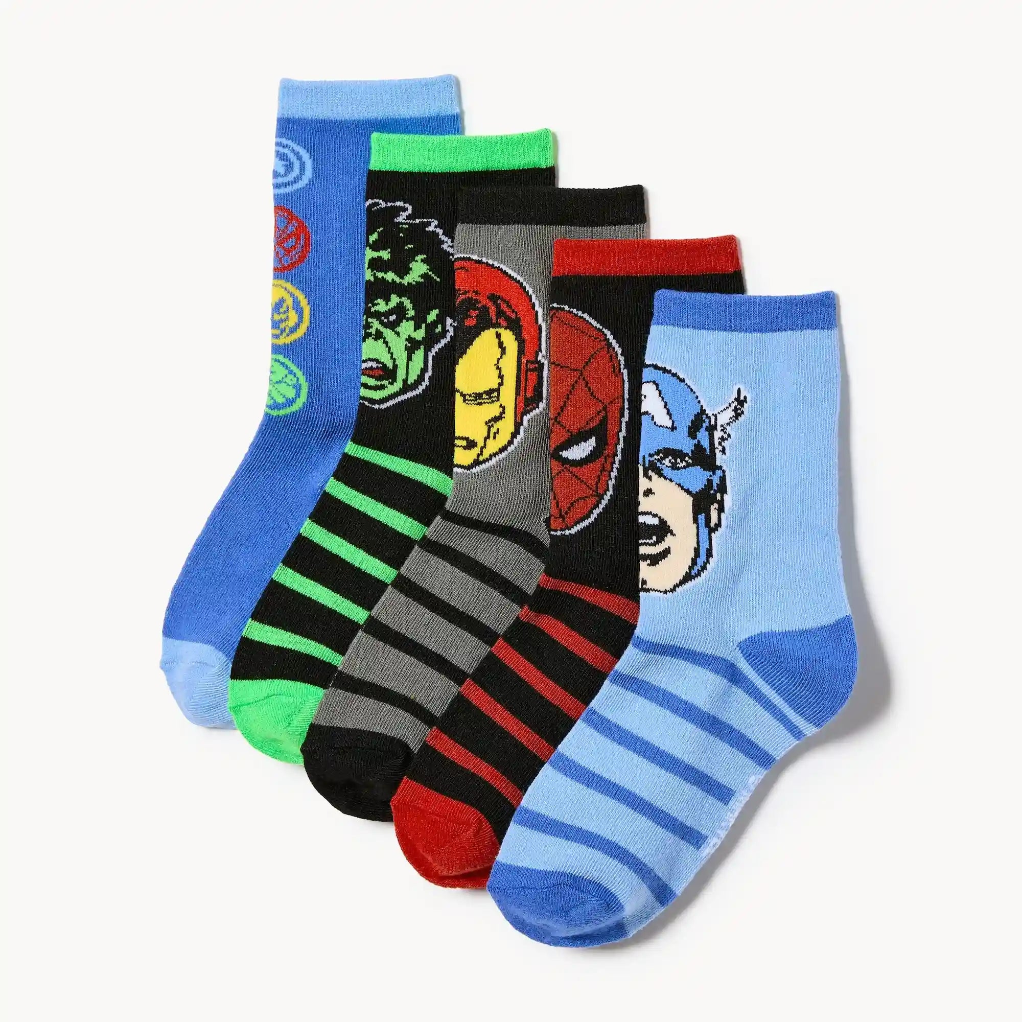 Kid Boys' Marvel Avengers 5-Pack Crew Socks
