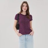 Short Sleeve Striped Cardigan