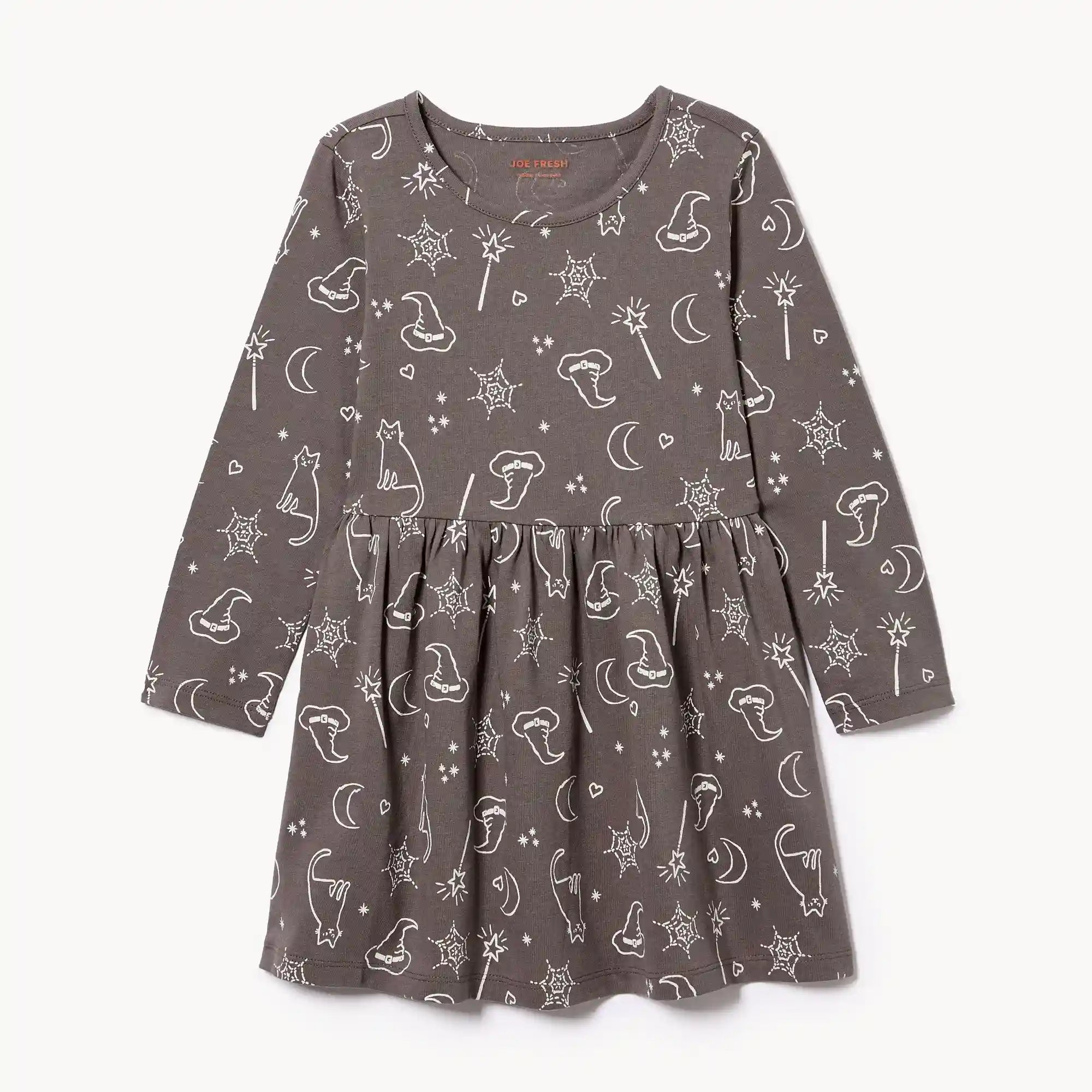 Toddler Girls' Printed Long Sleeve Dress