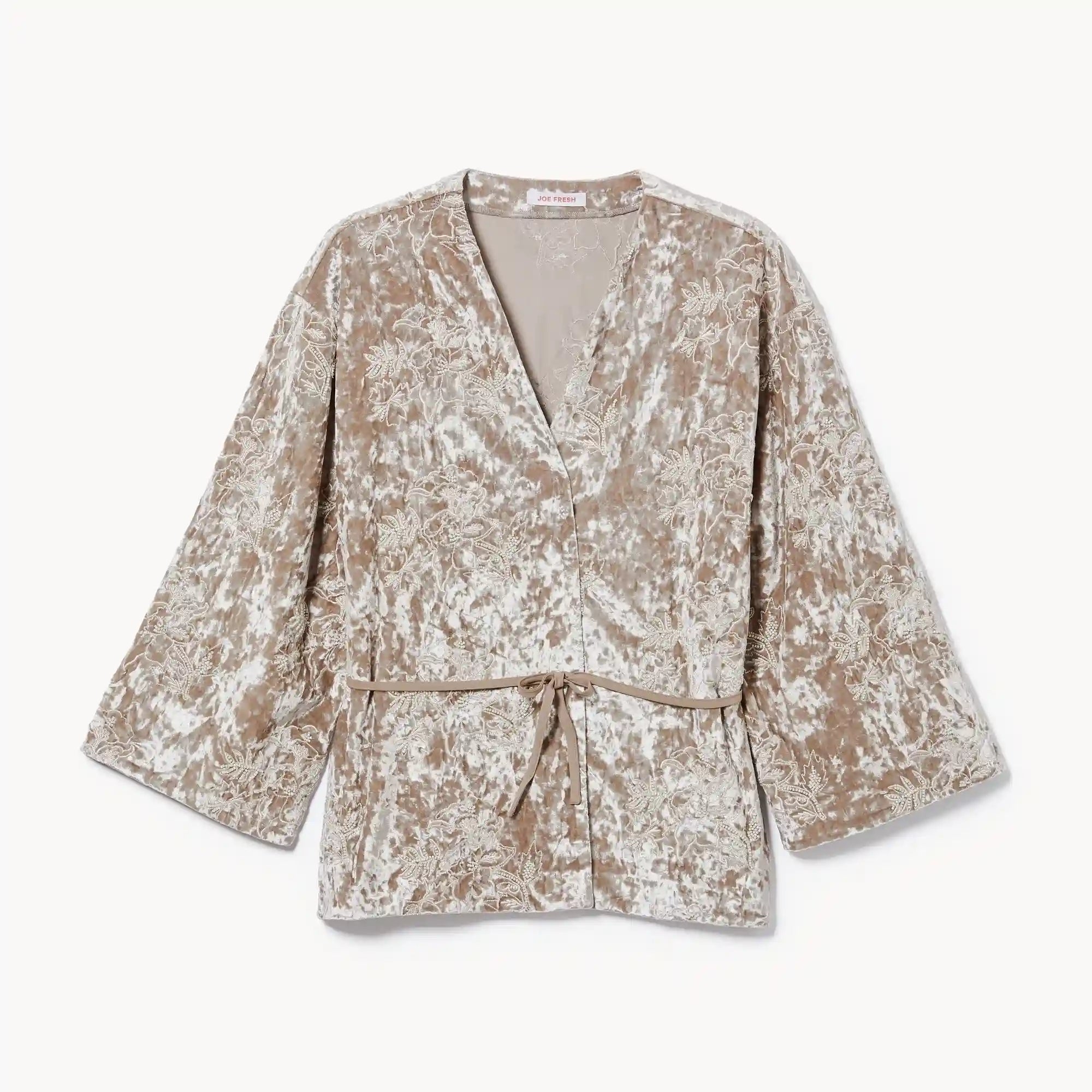 Crushed Velvet Wrap Jacket