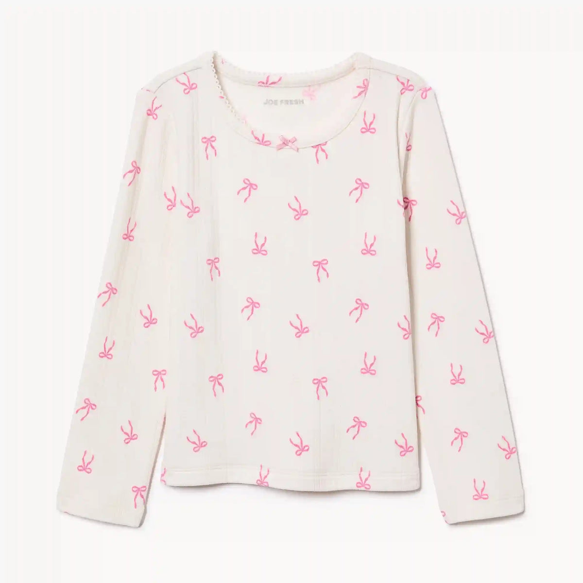 Toddler Girls' Pointelle Long Sleeve Top