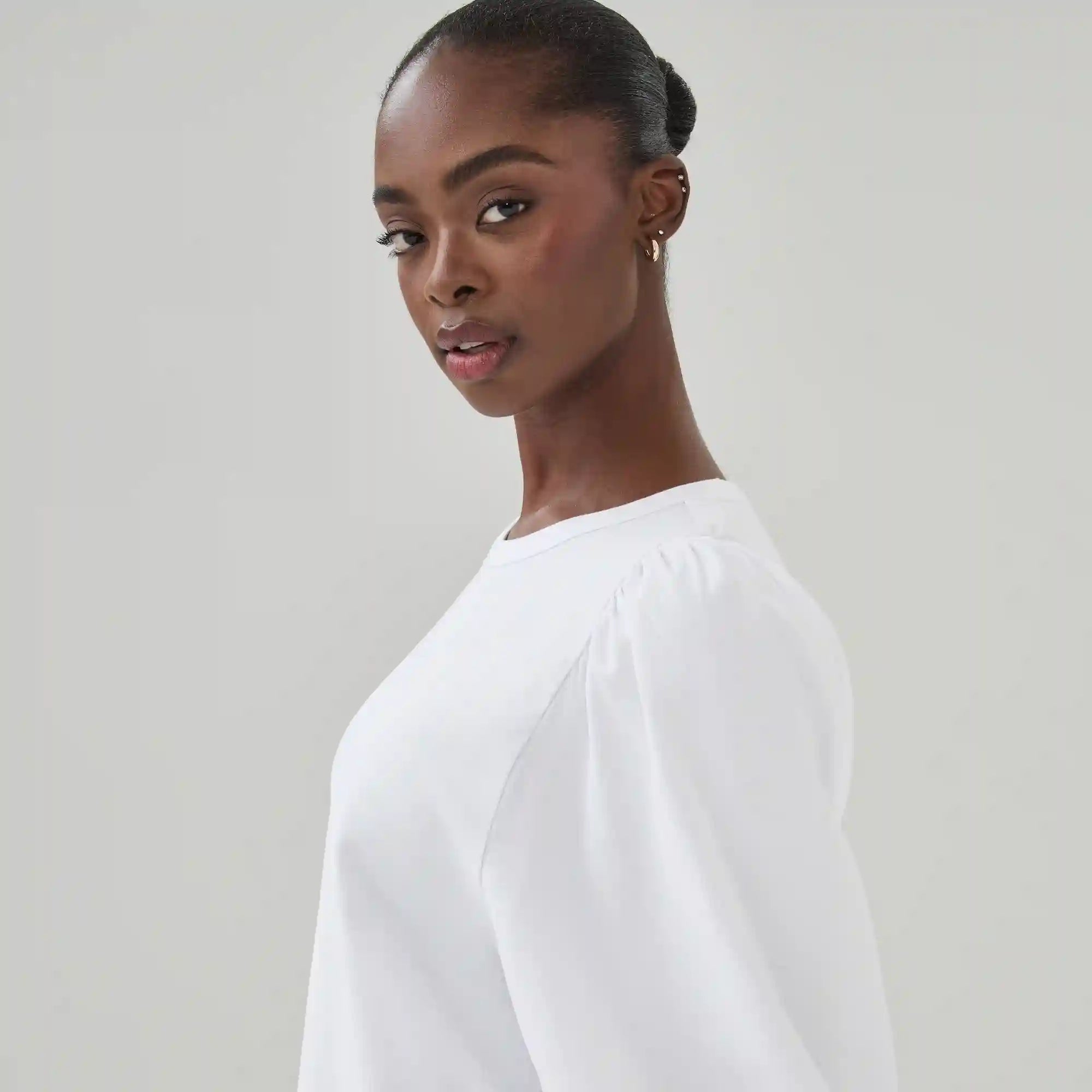 Heavyweight Cotton Puffed Sleeve Top