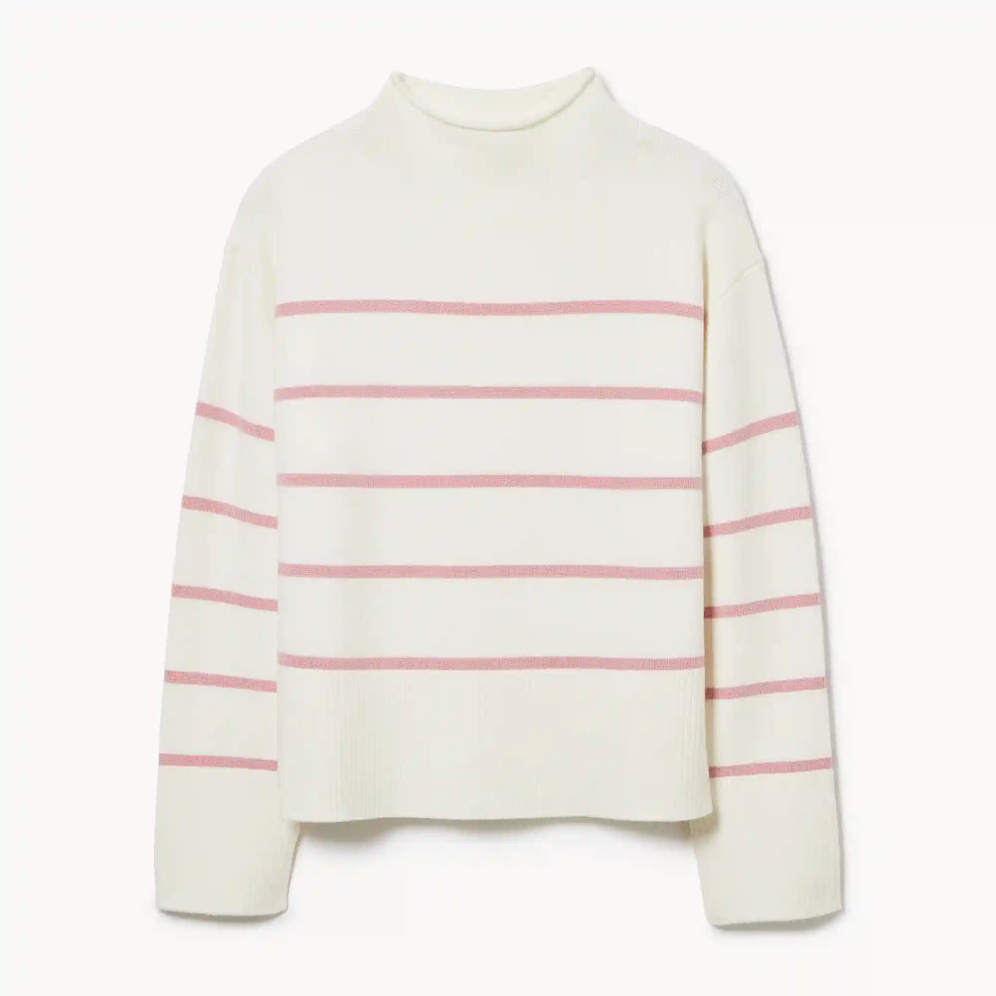 Striped Funnel Neck Sweater