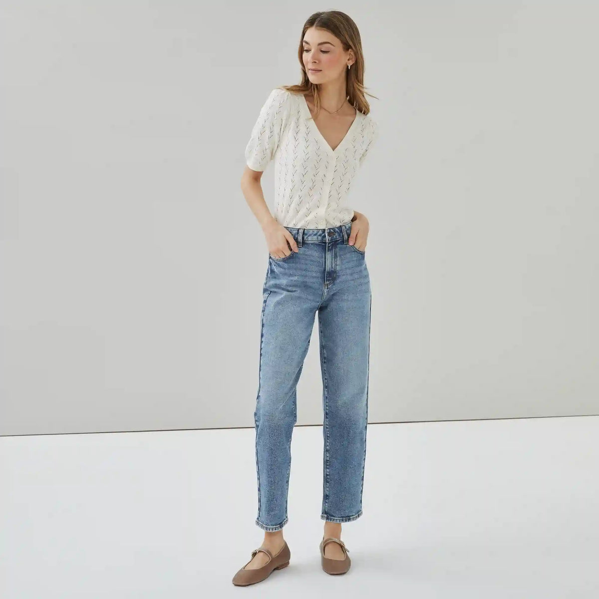 Medium Wash Straight Fit Jean