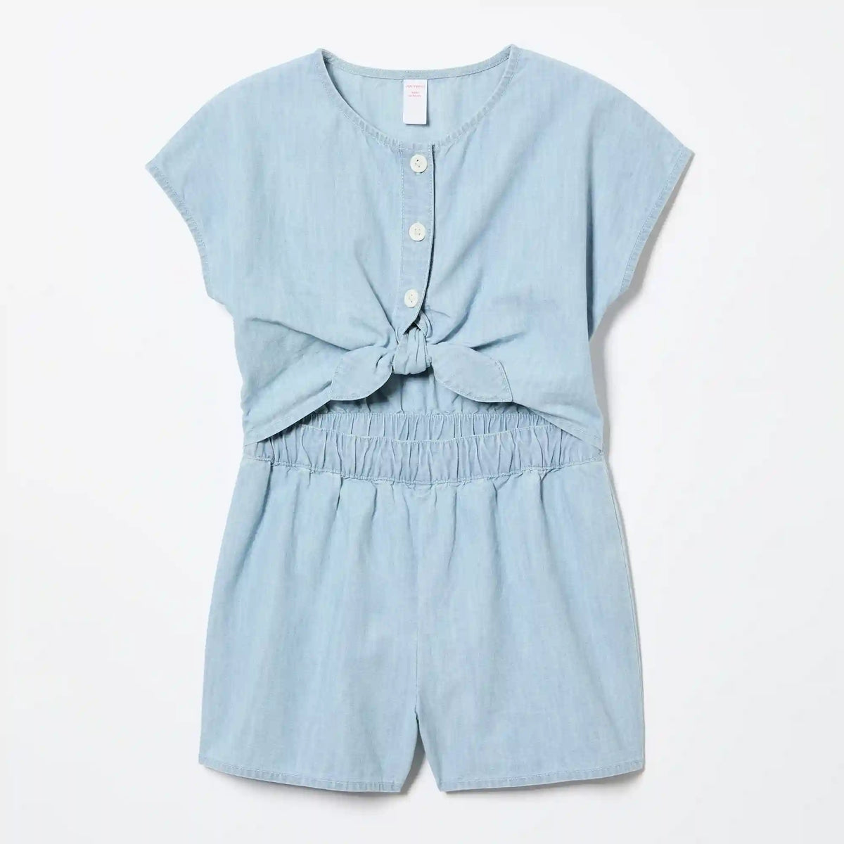 Kid Girls' Chambray Front Tie Romper