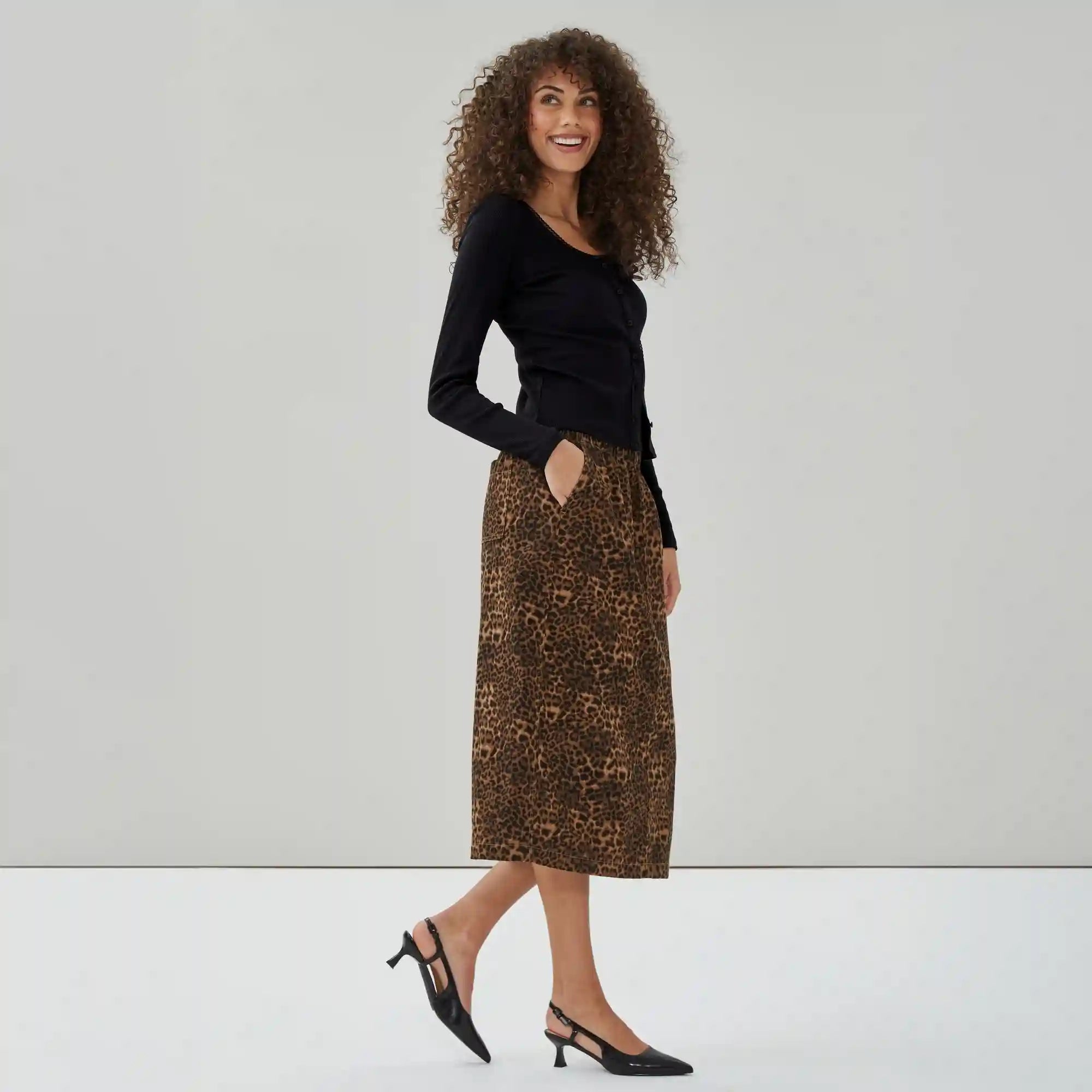 Printed Midi Skirt