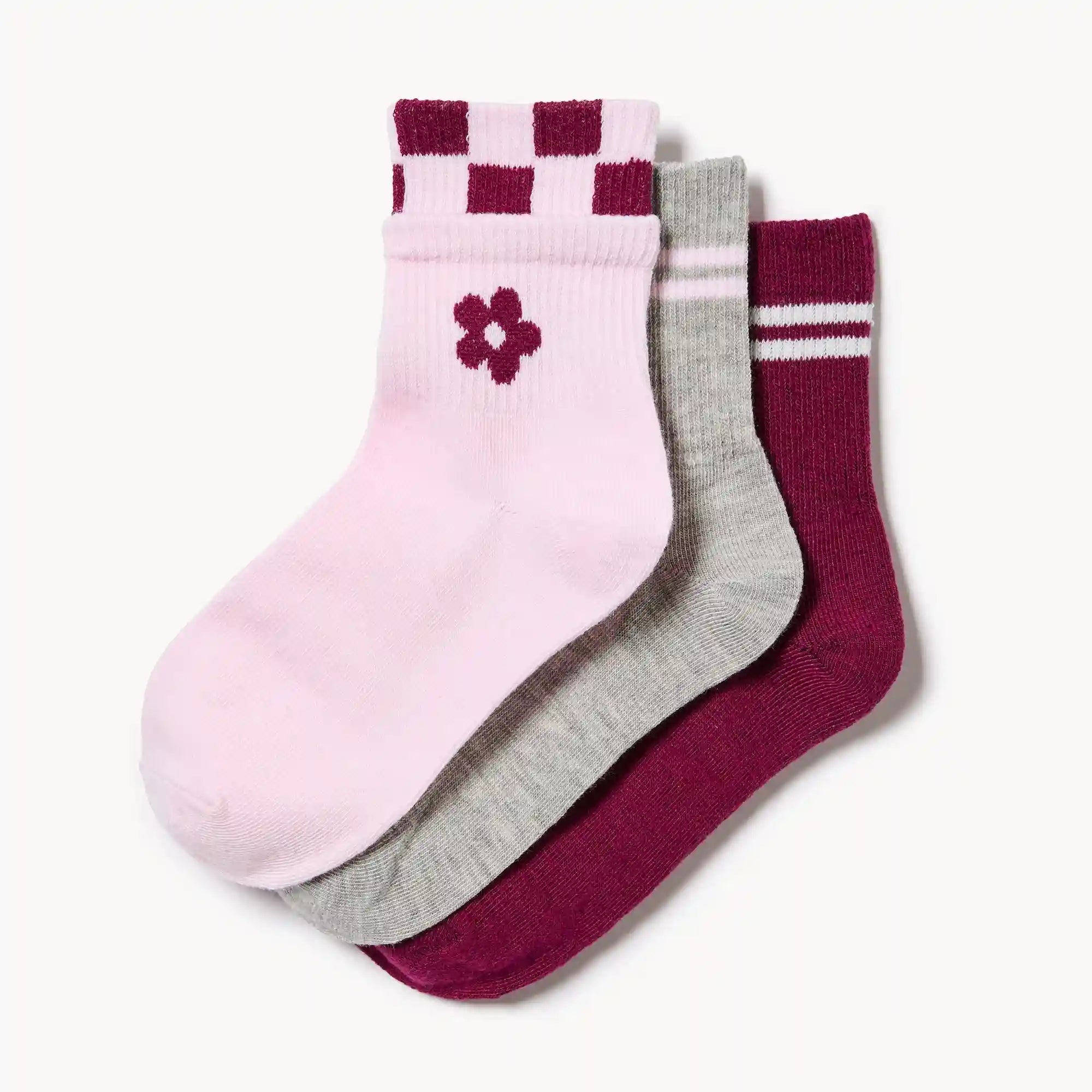 Kid Girls' 3-Pack Mid-Crew Socks