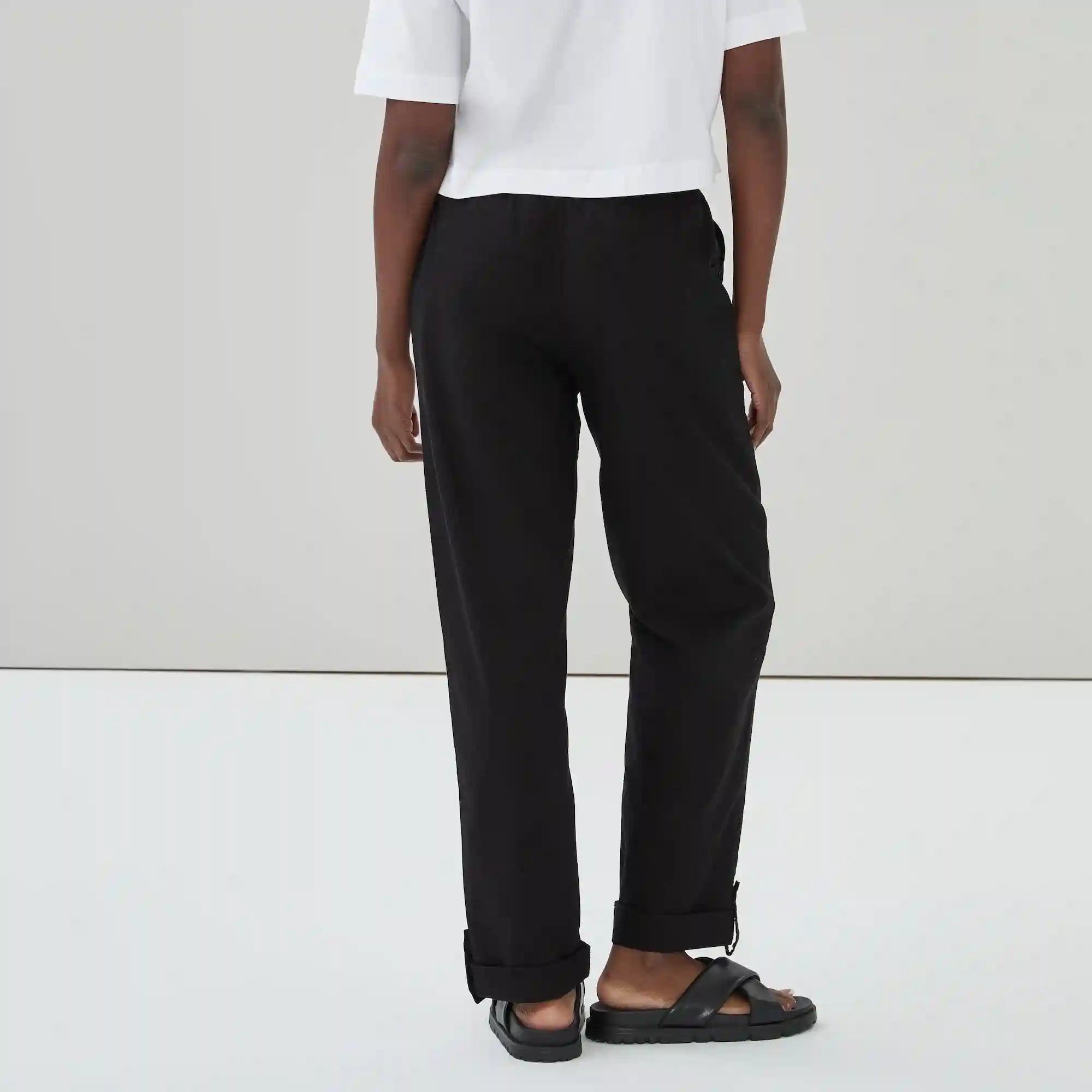 Linen Cotton Roll Cuff Pant
