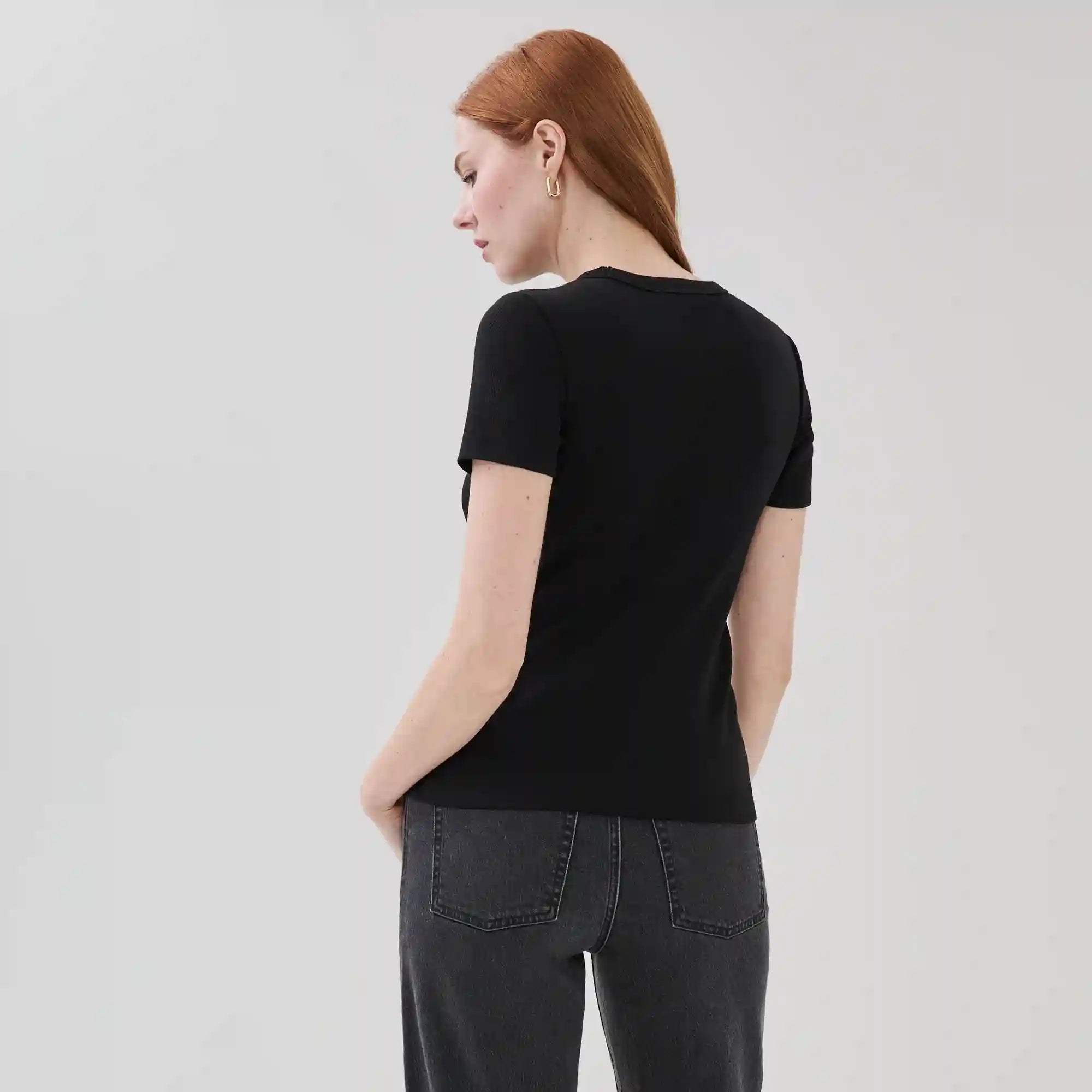 Slim-Fit Ribbed T-Shirt