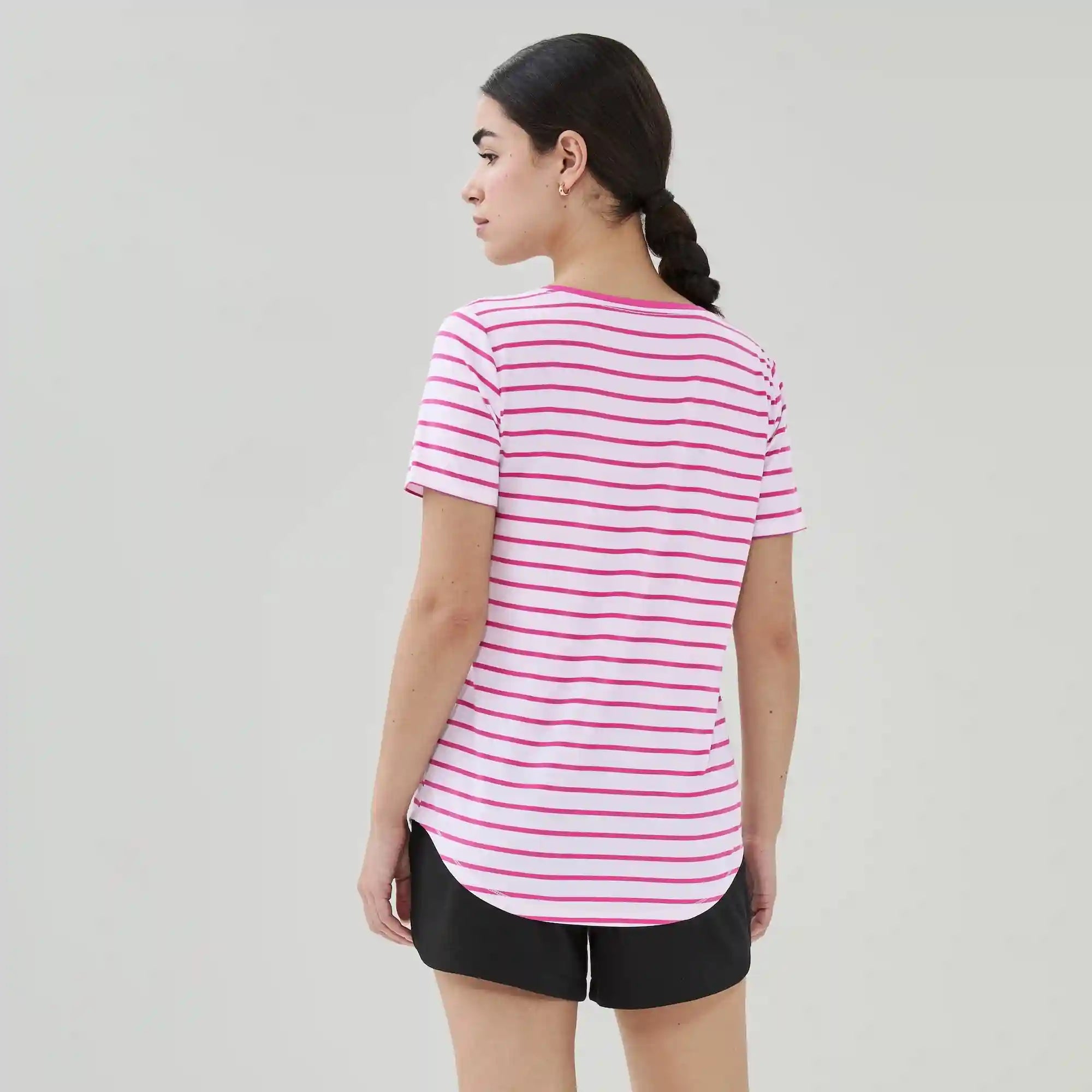 Active Striped Scoop Neck T-Shirt