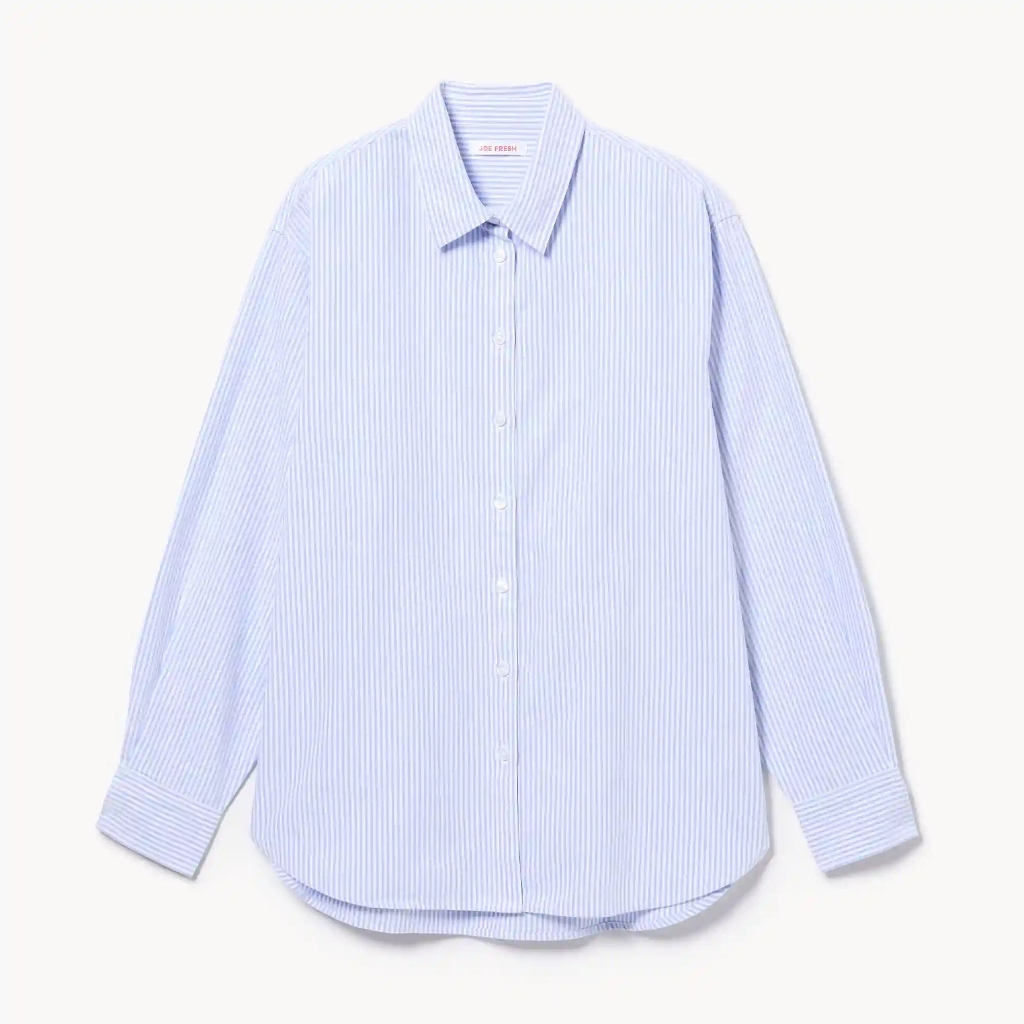 Oversized Striped Button-Up Shirt