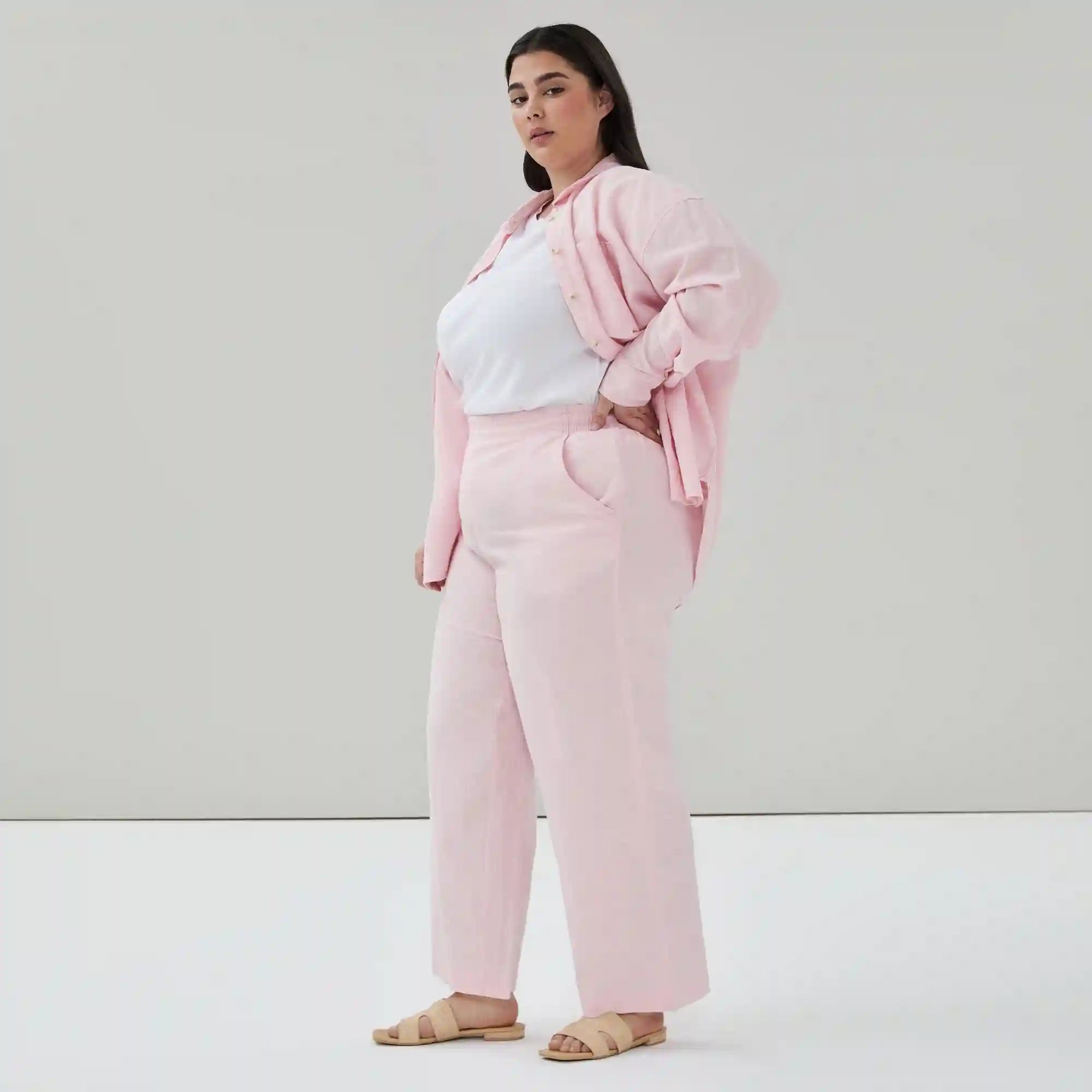 Women+ Linen Cotton Wide Leg Pant