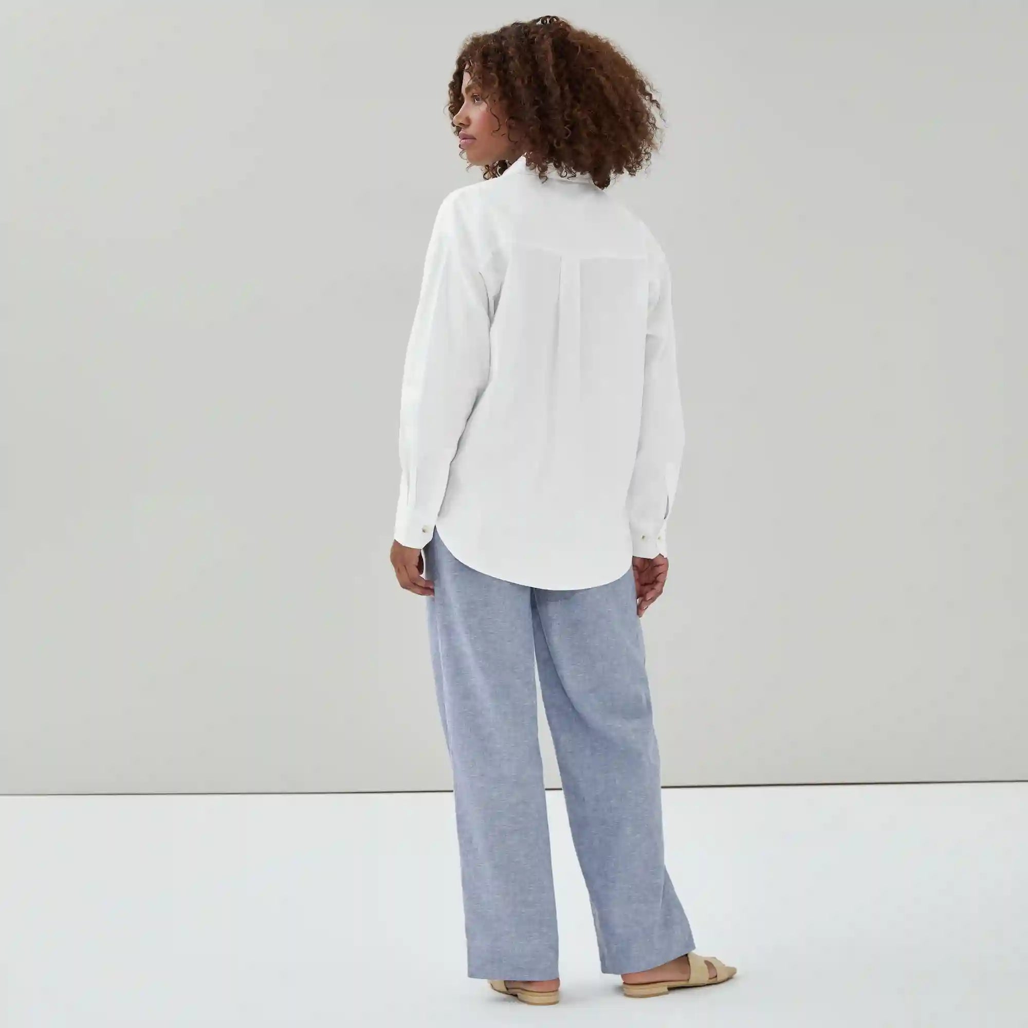 Oversized Linen Cotton Button-Up Shirt