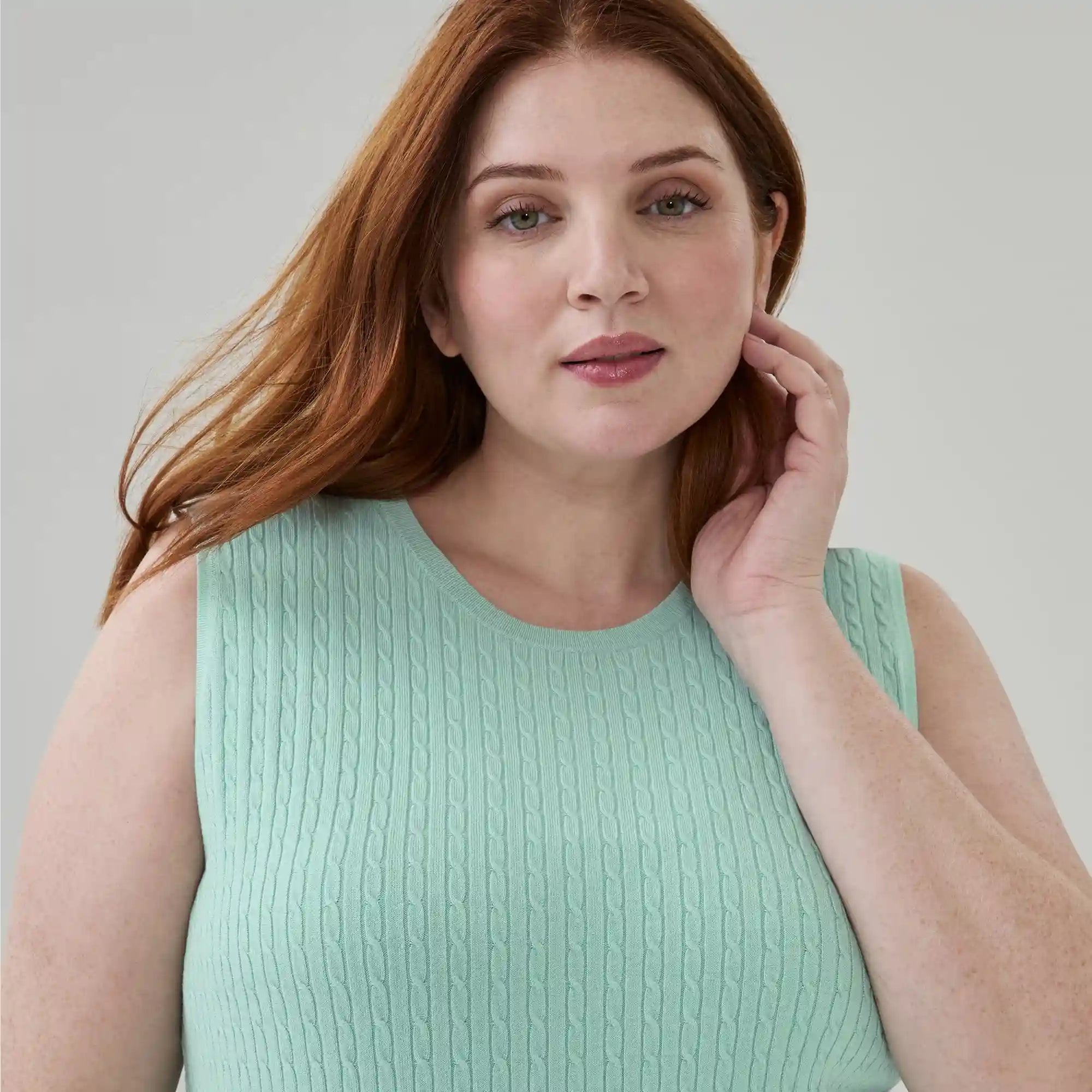 Women+ Cable Knit Tank