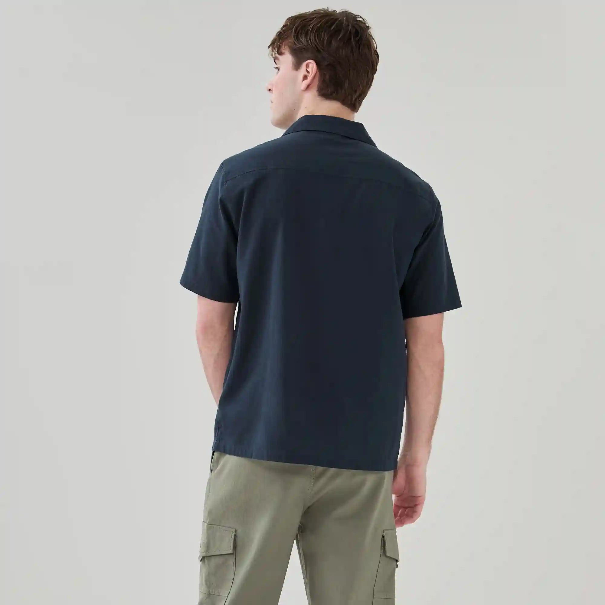 Men's Embroidered Camp Collar Shirt