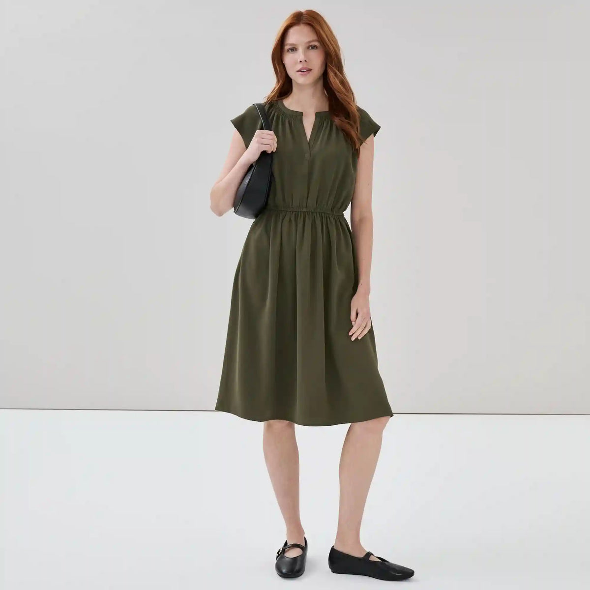 Crepe Short Sleeve Dress