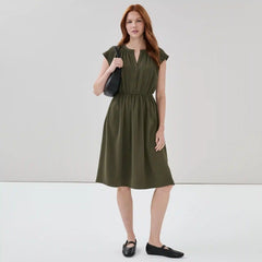 Crepe Short Sleeve Dress