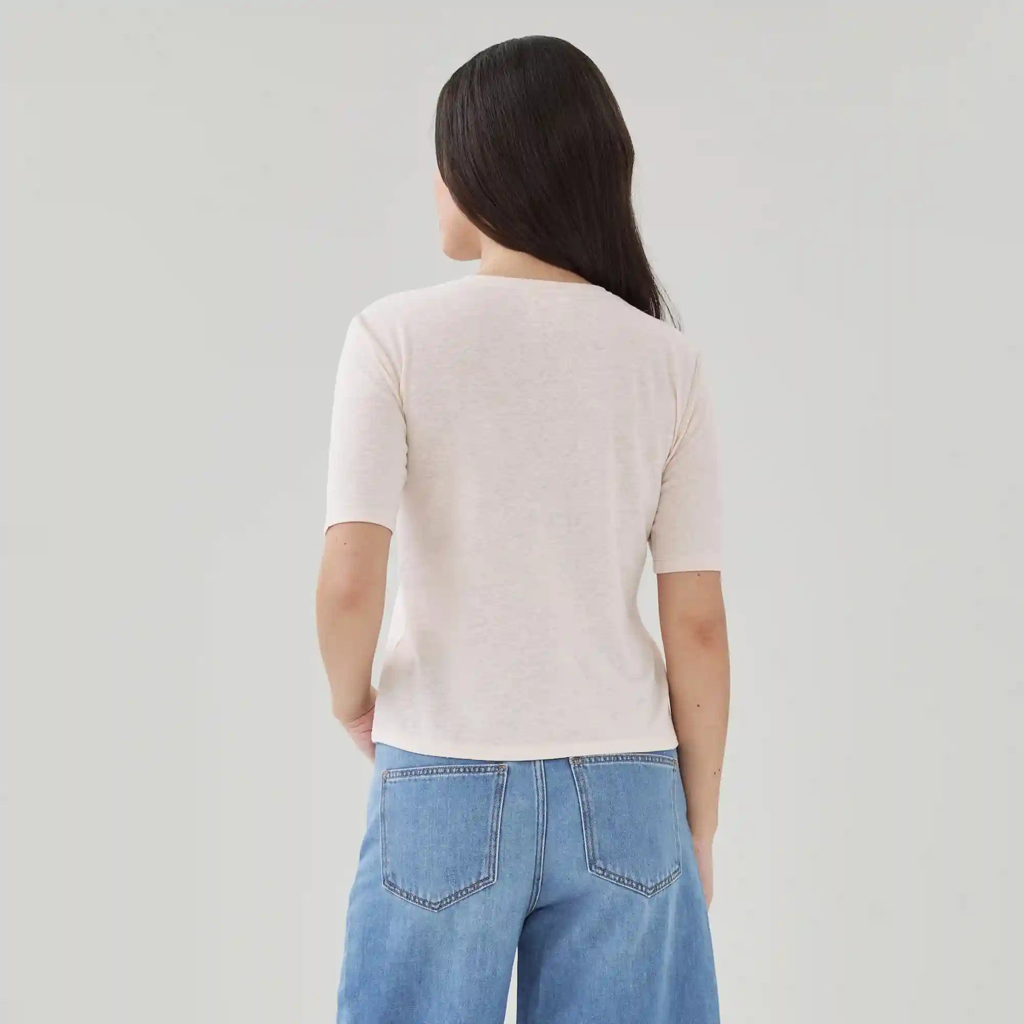 Linen Blend Henley T-Shirt