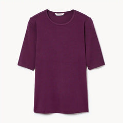 Ribbed Quarter Sleeve T-Shirt