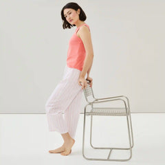 Seersucker Cropped Sleep Pant