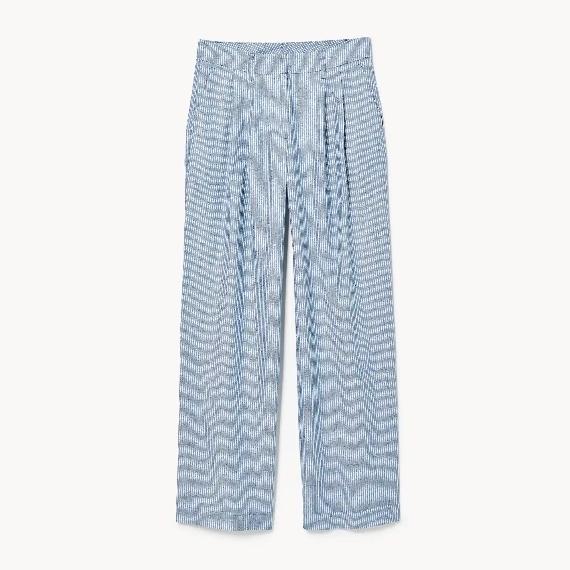 Linen Blend Pleated Trouser