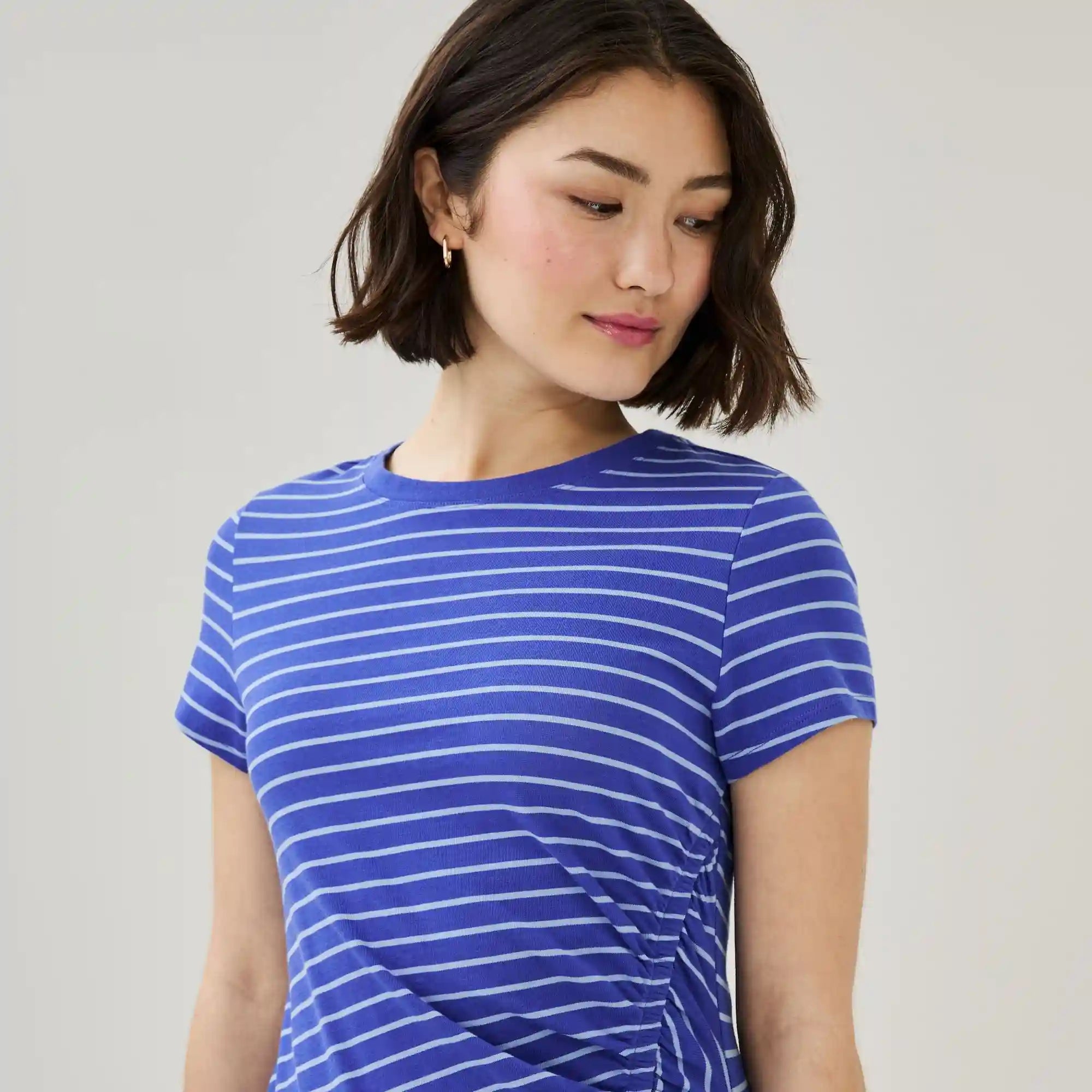 Striped Ruched T-Shirt Dress