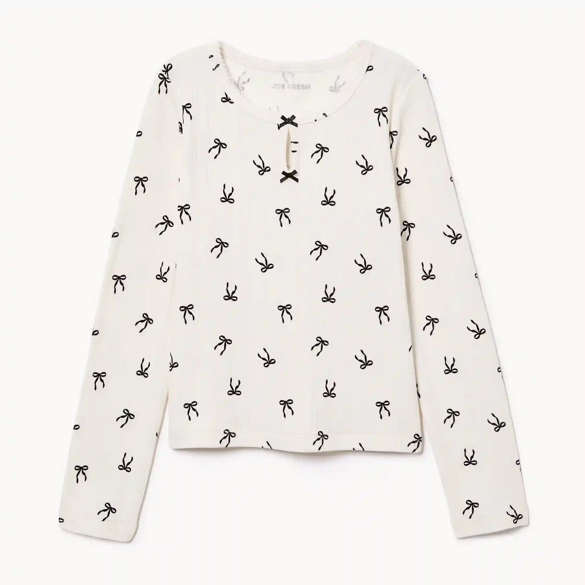 Kid Girls' Pointelle Long Sleeve Top