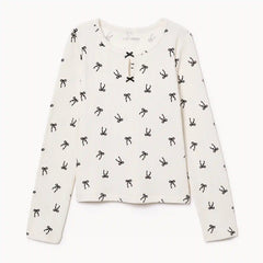 Kid Girls' Pointelle Long Sleeve Top