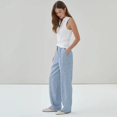 Linen Blend Pleated Trouser