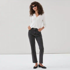 Black Wash Slim Straight Jean
