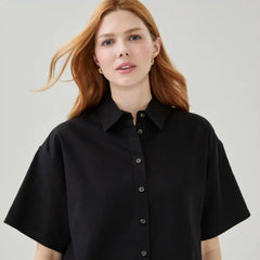 Linen Cotton Button-Up Shirt