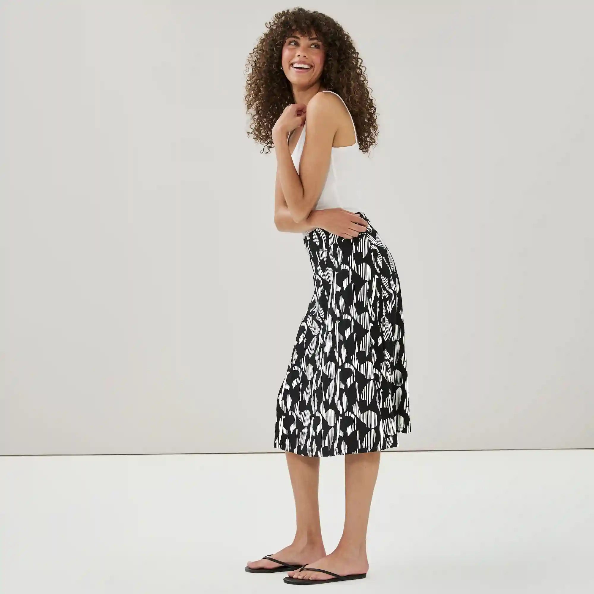 Printed Midi Skirt