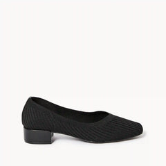 Knit Low Block Heels