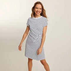 Striped Ruched T-Shirt Dress