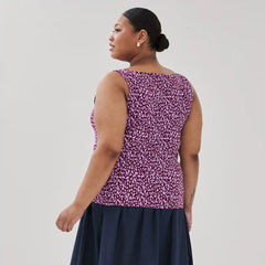 Women+ Printed Boat Neck Top