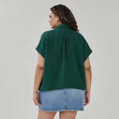 Women+ Twill Button-Up Shirt