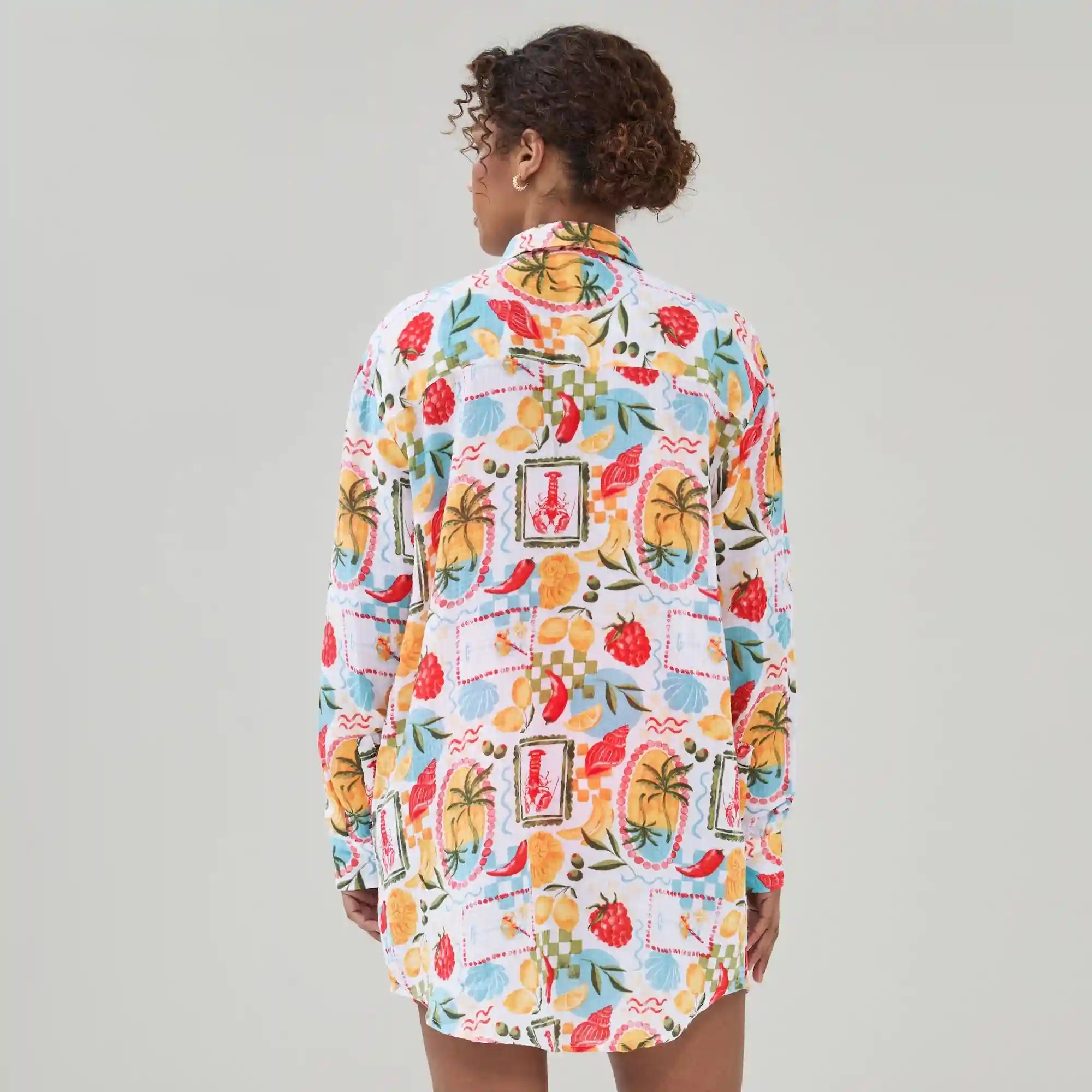 Gauze Printed Cover-Up Shirt