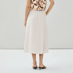 Linen Blend Midi Skirt
