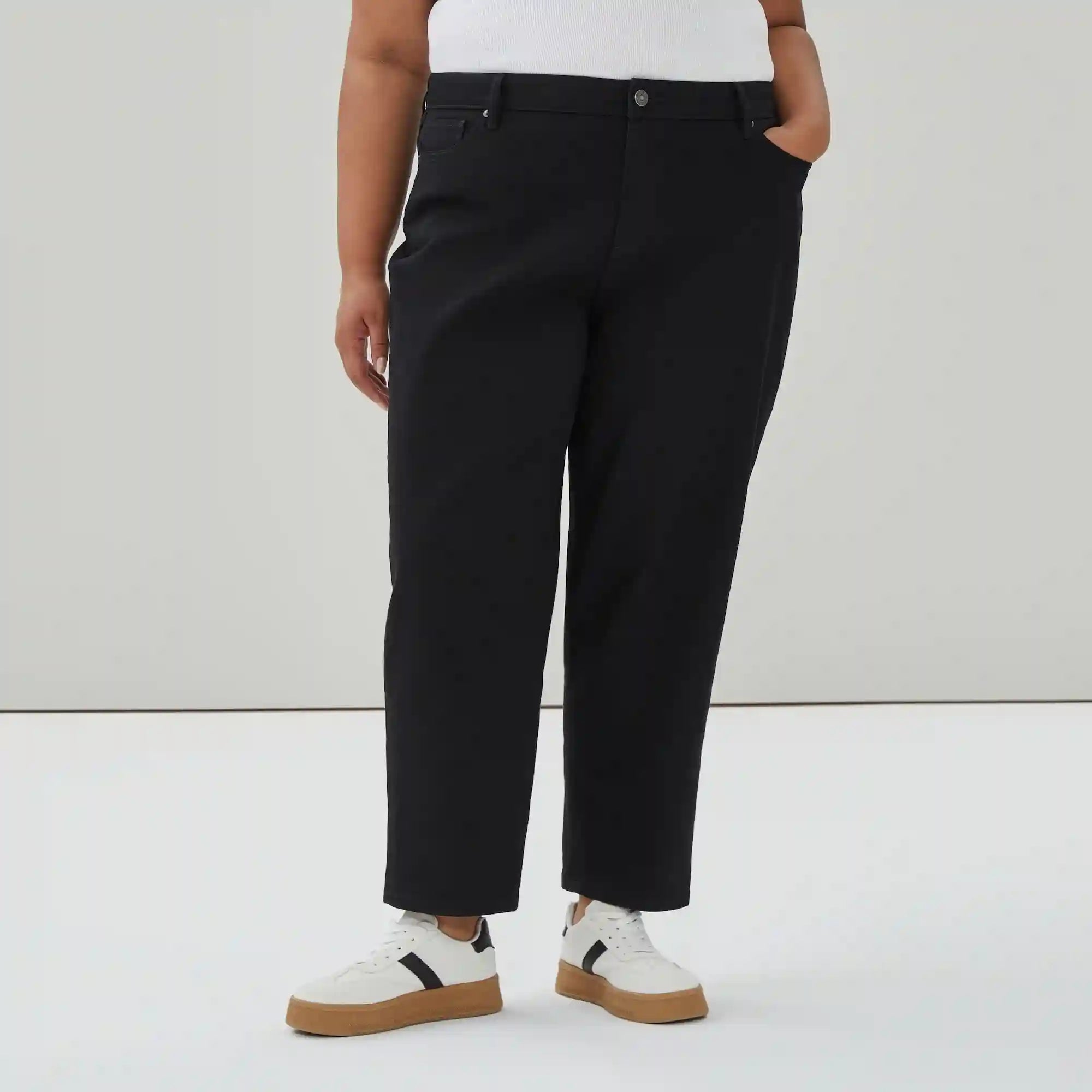 Women+ Relaxed Black Wash Jean